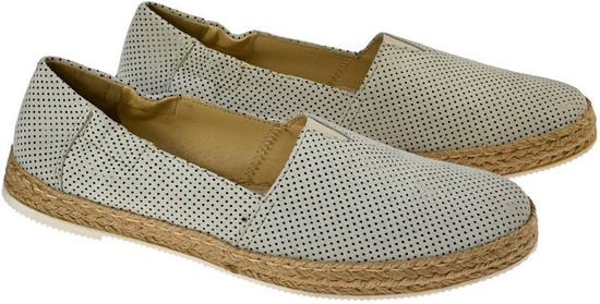 LAN-KARS  D383  espadryle BIAŁY W KROPKI