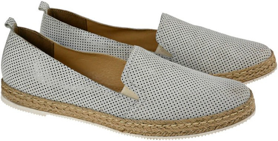 LAN-KARS  F63-B-KRO espadryle OFF WHITE W KROPKI